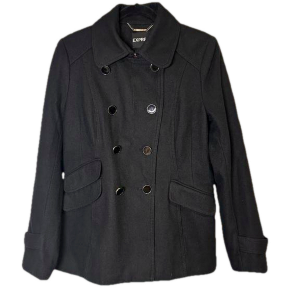 EXPRESS Size M Black Peacoat